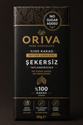 ORİVA %100 Kakao Bitter Çikolata (tatlandırıcı ve şeker içermez)